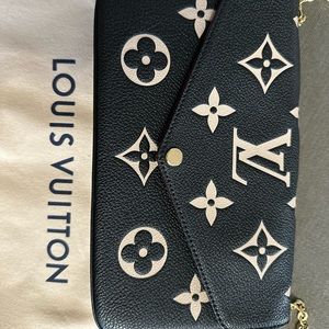 Louis Vuitton Felicie Pochette Bicolor Monogram Empreinte Leather With Box